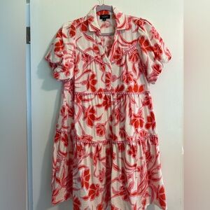 Floral Red and White dress